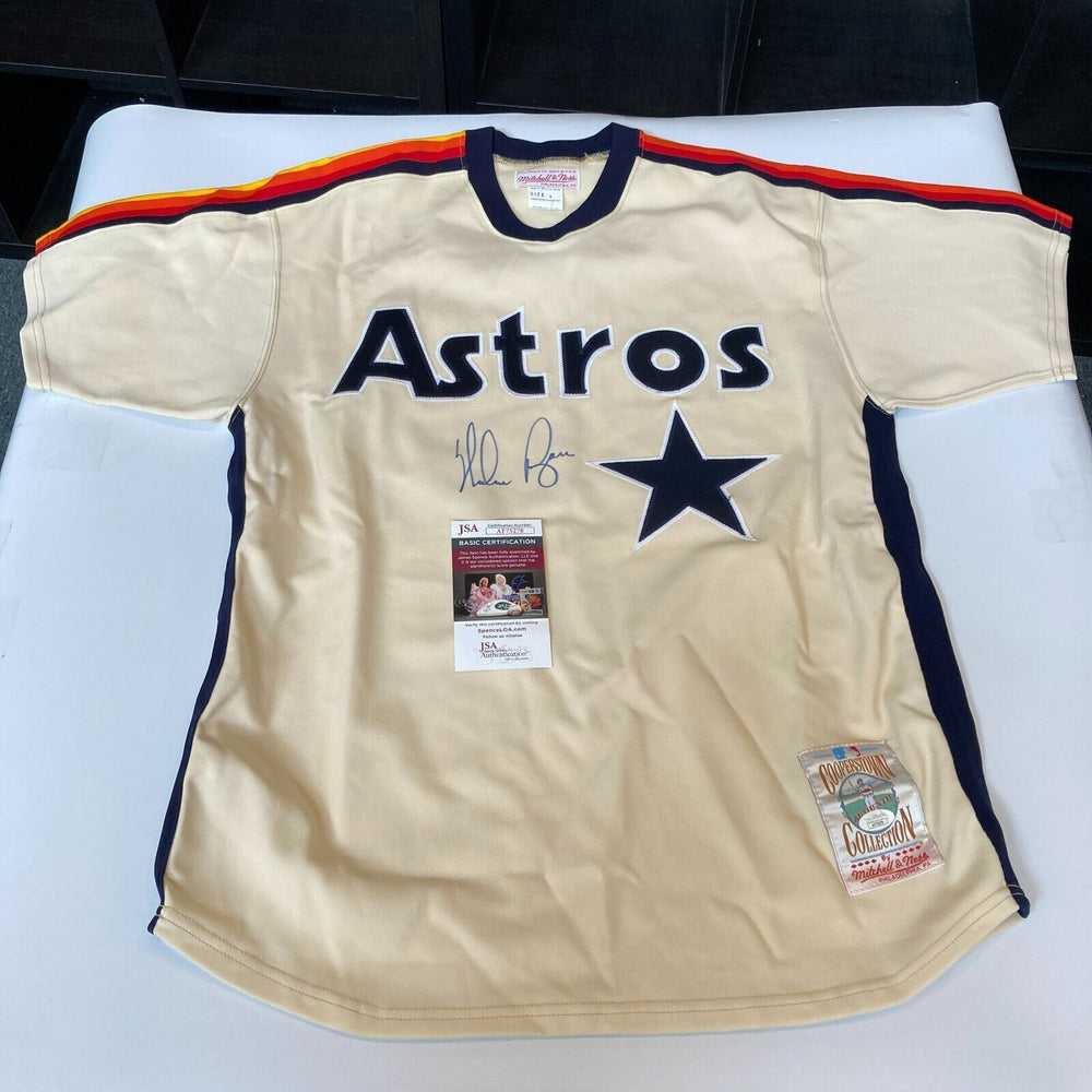 Nolan Ryan Signed Authentic Houston Astros Mitchell & Ness Jersey JSA COA