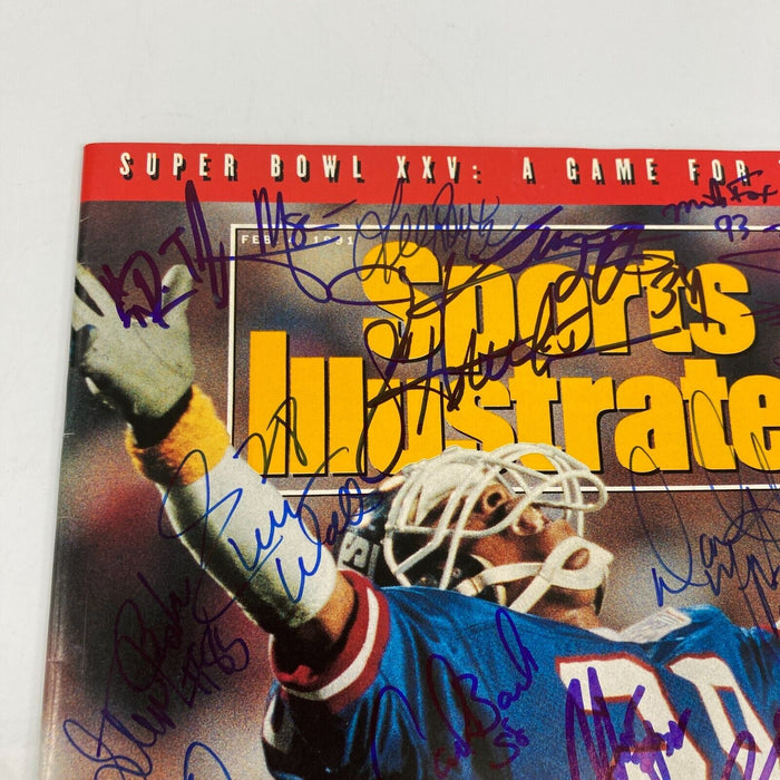 1990 New York Giants Super Bowl Champs Team Signed Sports Illustrated JSA COA