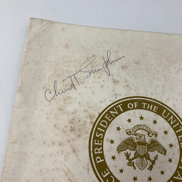 President Lyndon B. Johnson Signed 1963 Program Photo JSA COA