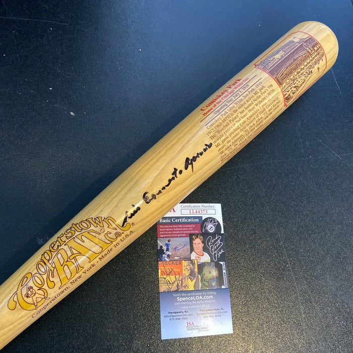 Luis Ernesto Aparicio Montiel Full Name Signed Comiskey Park Bat With JSA COA