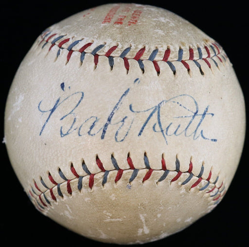 Babe Ruth Single Signed 1927 American League Baseball PSA DNA COA