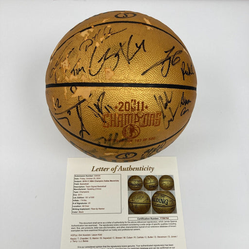 2010-11 Dallas Mavericks NBA Champs Team Signed Basketball JSA COA