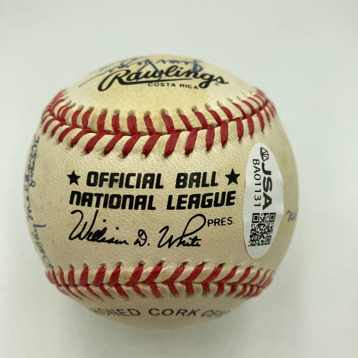 1957 Milwaukee Braves World Series Champs Team Signed Baseball JSA COA