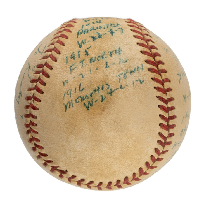 Dickey Kerr Single Signed Heavily Inscribed Stat Baseball 1919 Black Sox JSA COA