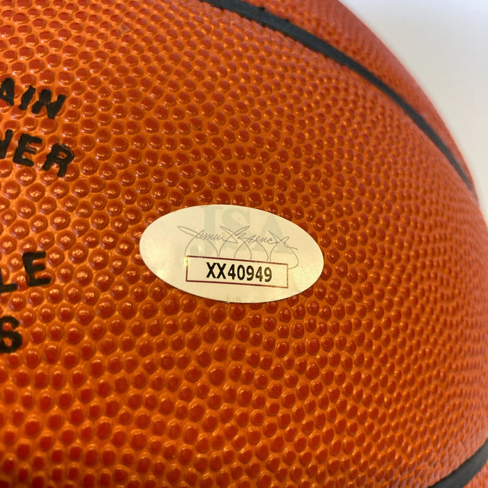 Wilt Chamberlain & Bill Russell Signed NBA Game Basketball JSA Graded 9 MINT