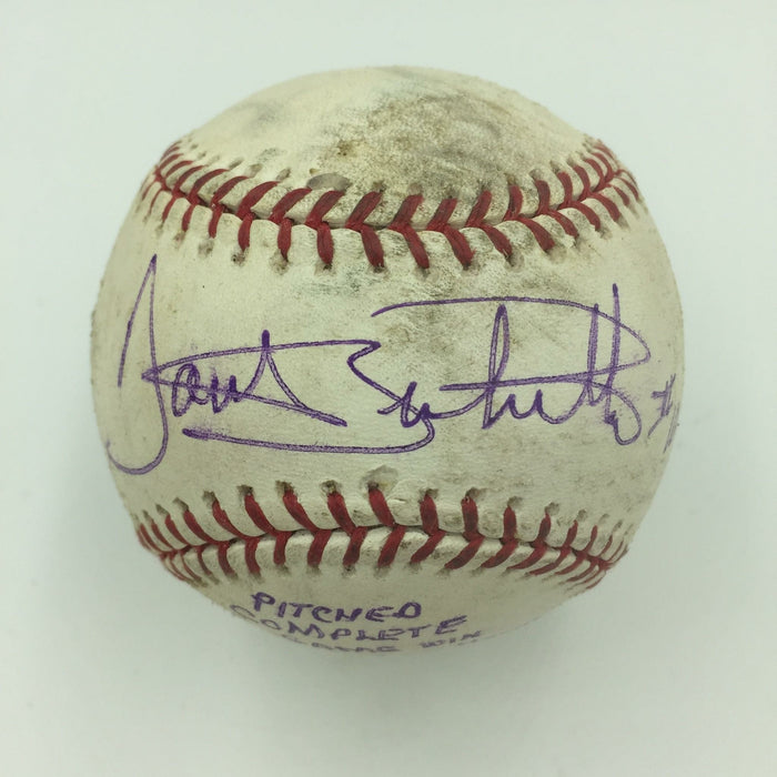 Rare Dante Bichette Pitched Complete Game Signed Heavily Inscribed Baseball PSA