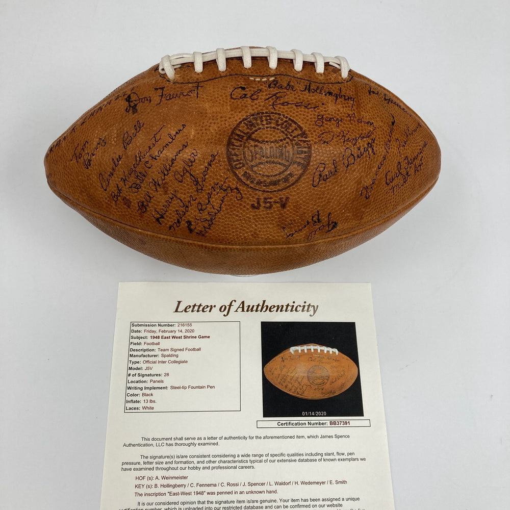 1948 East-West Shrine Game Multi Signed Football JSA COA