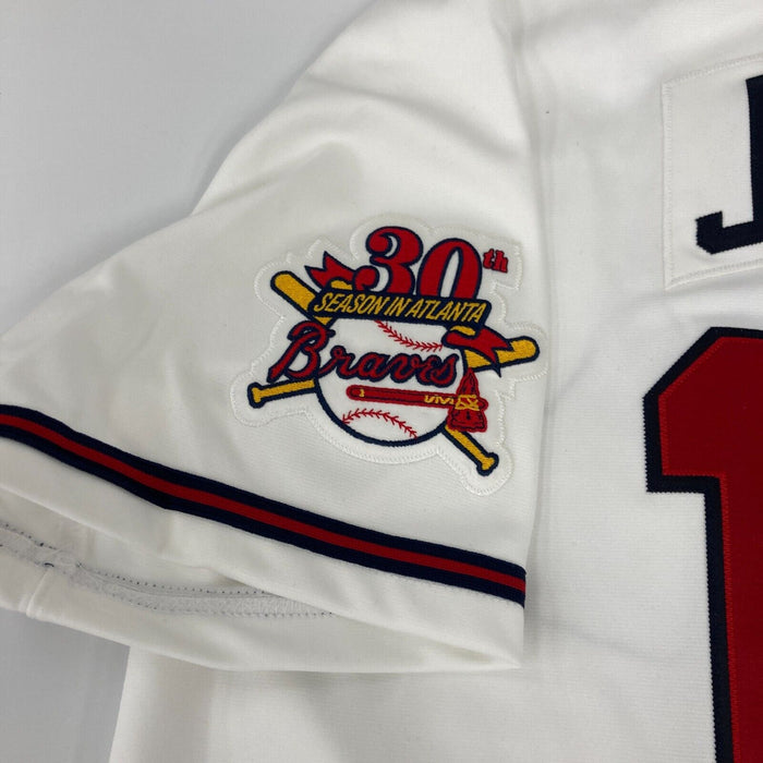 Chipper Jones Signed Heavily Inscribed STATS 1995 Atlanta Braves Jersey JSA COA