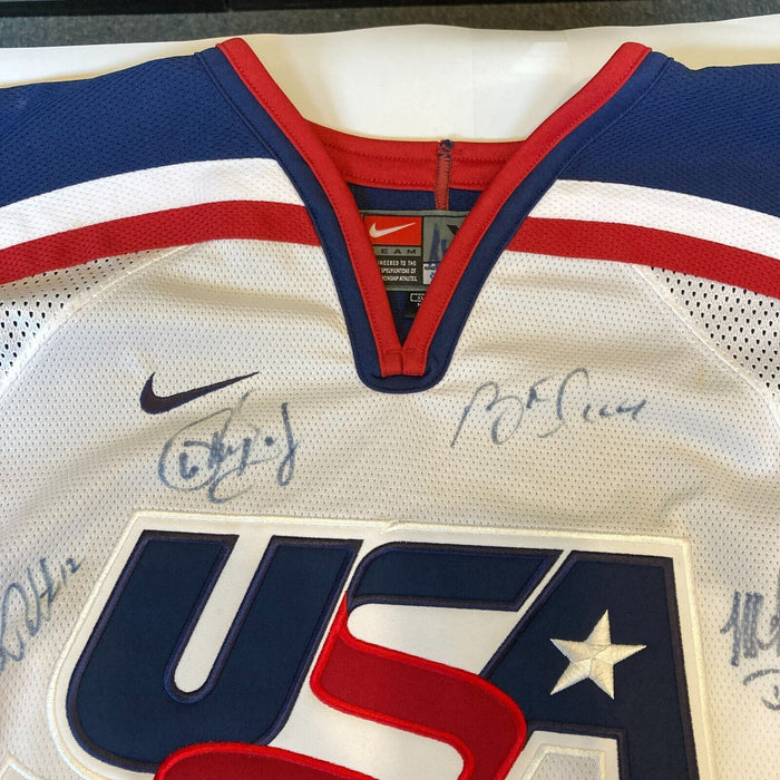 2002 Winter Olympics Team USA Team Signed Hockey Jersey Brett Hull JSA COA