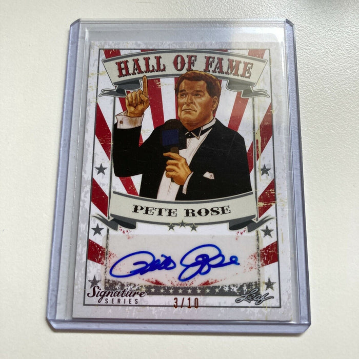 2016 Leaf Wrestling Pete Rose #3/10 Auto Signed Baseball Card