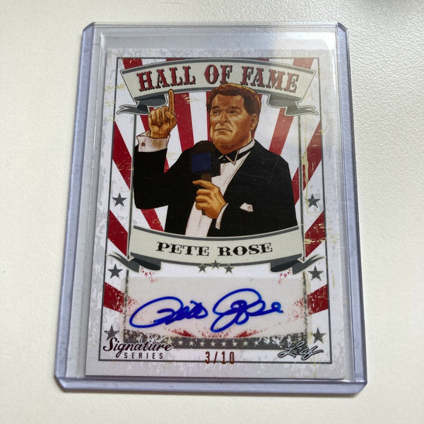2016 Leaf Wrestling Pete Rose #3/10 Auto Signed Baseball Card