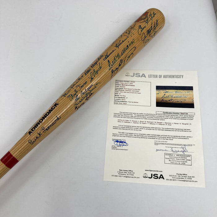 Beautiful Hall Of Fame Legends Multi Signed Baseball Bat 37 Sig Ted Williams JSA