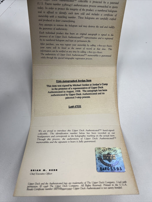 Michael Jordan Signed Spalding Official NBA Game Basketball UDA Upper Deck COA