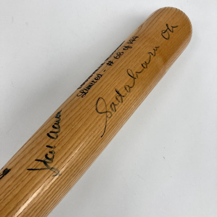 Hank Aaron & Sadaharu Oh Signed Louisville Slugger Game Model Bat PSA DNA COA