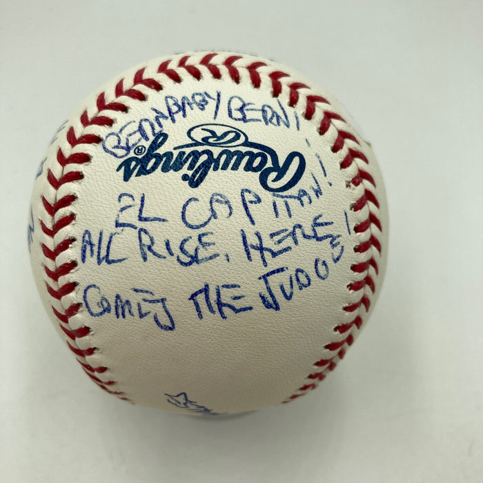John Sterling Signed Heavily Inscribed STAT Baseball JSA COA RARE!