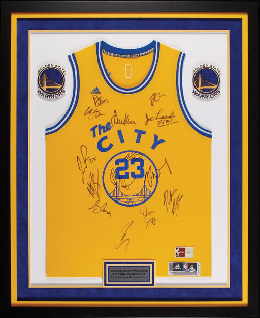 2016–17 Golden State Warriors NBA Champs Team Signed Jersey Beckett COA