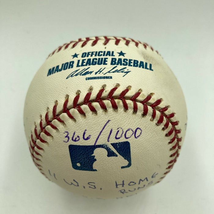 Duke Snider Signed Heavily Inscribed Career STAT Baseball Reggie Jackson COA