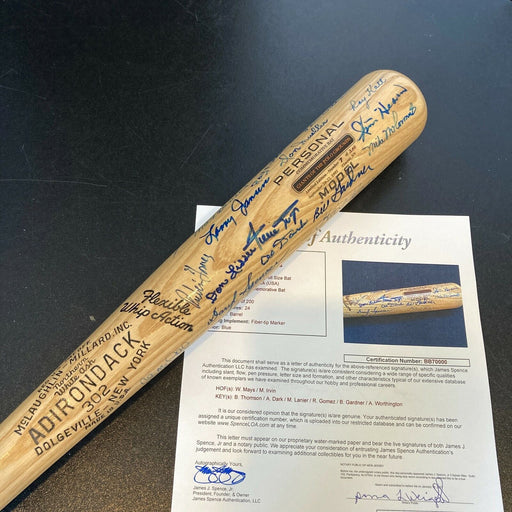 Willie Mays New York Giants Legends Signed Baseball Bat 24 Sigs With JSA COA