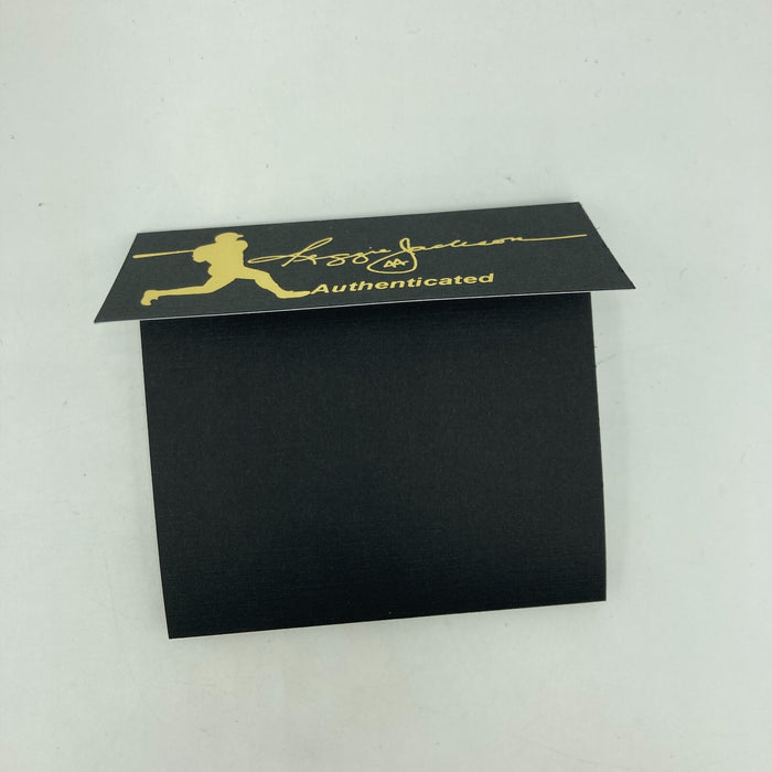 Frank Robinson Signed Heavily Inscribed Career STAT Baseball Reggie Jackson COA