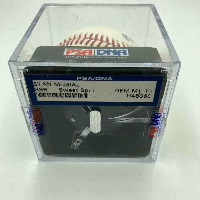Stan Musial Signed MLB Baseball PSA DNA Graded GEM MINT 10