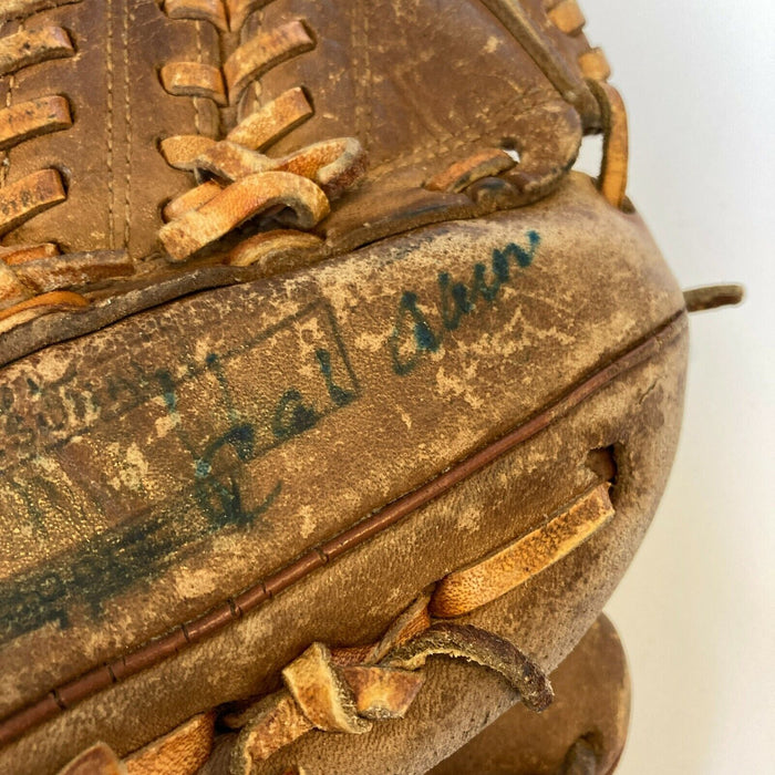 Hank Aaron Twice Signed Vintage 1960's Game Model Baseball Glove JSA COA