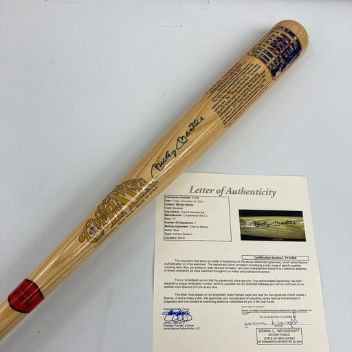 Mickey Mantle Signed Autographed Cooperstown Yankee Stadium Bat JSA COA RARE