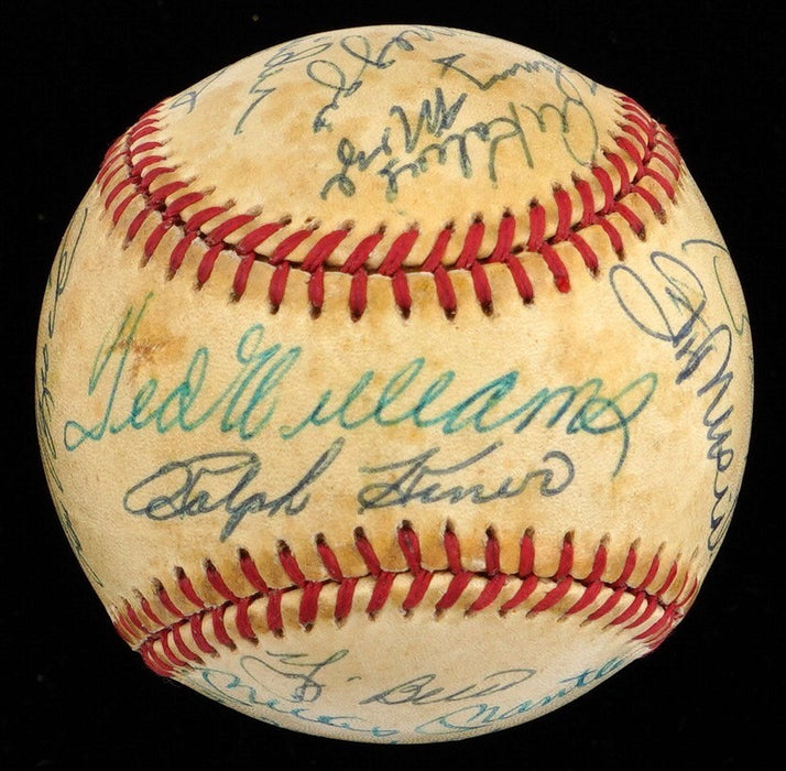 Mickey Mantle Joe DiMaggio Ted Williams HOF Multi Signed Baseball JSA COA