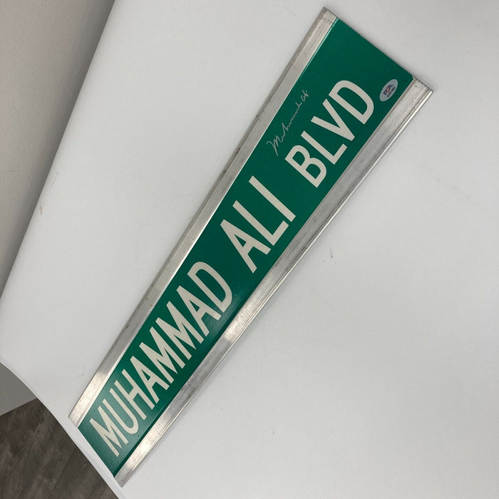 Muhammad Ali Signed 6x30 Muhammad Ali BLVD Street Sign PSA DNA COA