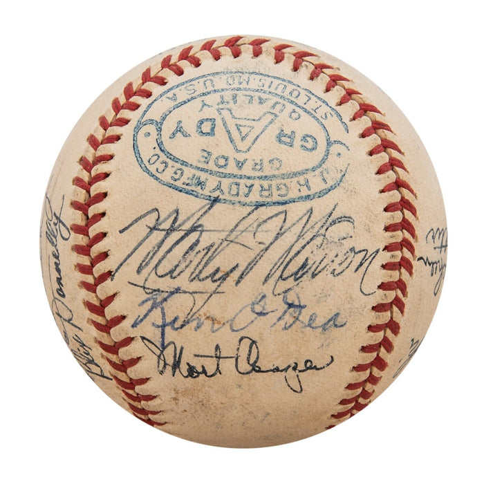 1944 St. Louis Cardinals World Series Champs Team Signed Baseball With JSA COA