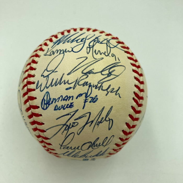 1999 NY Yankees World Series Champs Team Signed Baseball Derek Jeter JSA COA