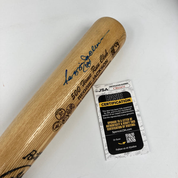 Reggie Jackson Signed 500 Home Run Baseball Bat JSA COA
