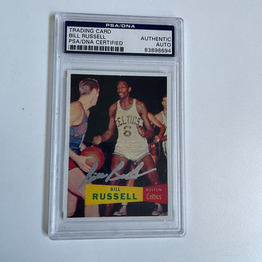 1957 Topps #77 Bill Russell Signed Autographed RP Rookie Card RC PSA DNA