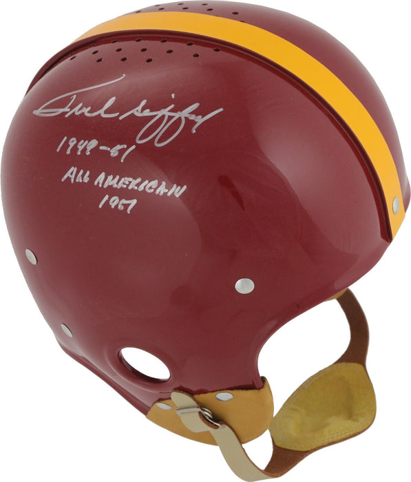 Frank Gifford Signed "1948-51, All-American 1957" Full Size USC Helmet PSA DNA