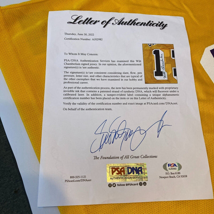 Wilt Chamberlain Signed Authentic Los Angeles Lakers Jersey PSA DNA COA