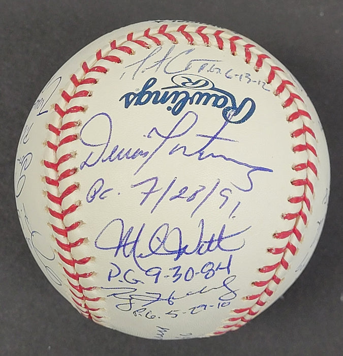 RARE Perfect Game Pitchers Signed Baseball Complete With 17 Sigs Beckett COA