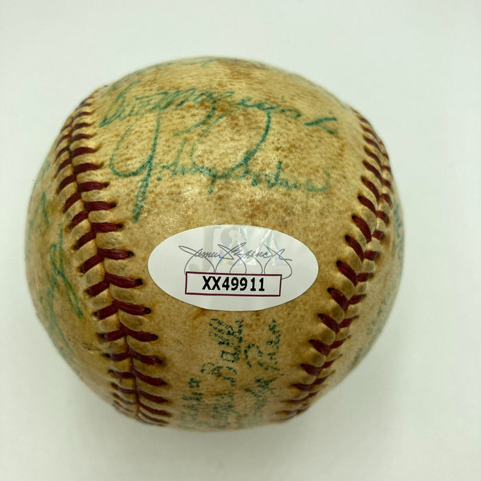 1959 Willie Mays Hank Aaron Gil Hodges Hall Of Fame Multi Signed Baseball JSA