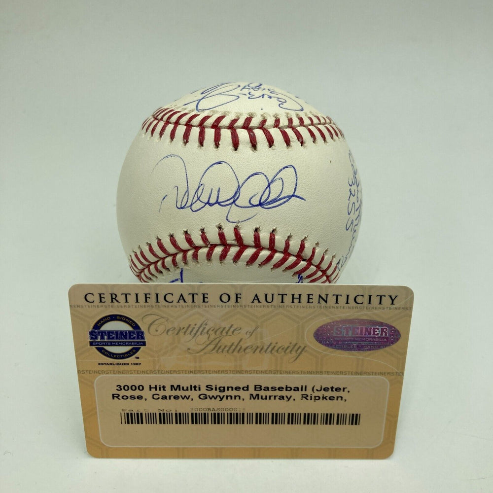 3,000 Hit Club Signed Baseball 11 Sigs With Derek Jeter Tony Gwynn Steiner COA