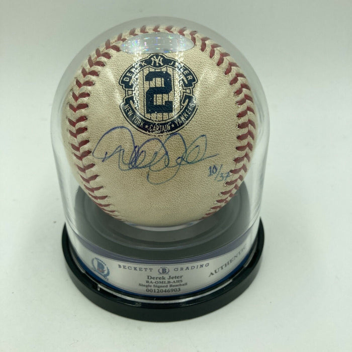 Historic Derek Jeter Signed Derek Jeter Day Game Used Baseball Beckett & Steiner