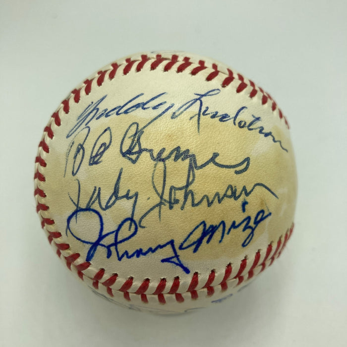 1970's HOF Multi Signed Baseball Freddie Lindstrom Ernie Banks Earl Averill JSA
