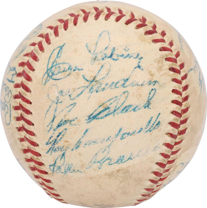 Jackie Robinson Roy Campanella 1952 Brooklyn Dodgers Signed Baseball PSA DNA COA