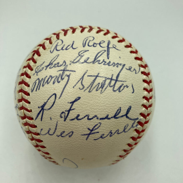 Hank Greenberg Joe Dimaggio 1960's Hall Of Fame Multi Signed Baseball JSA COA