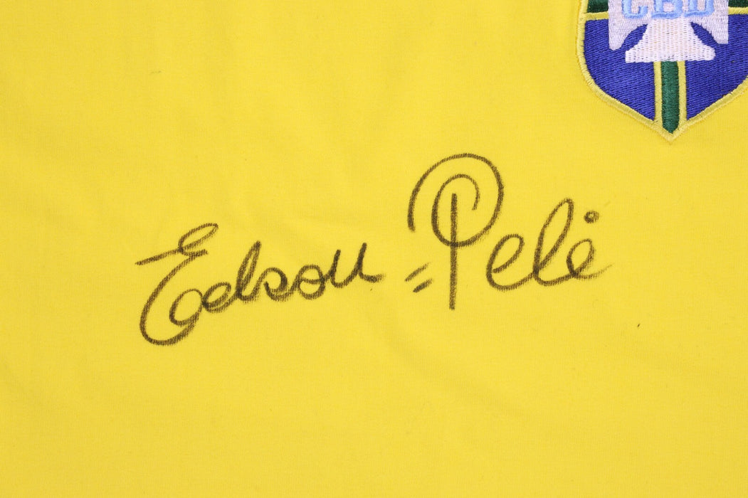 Pele Full Name "Edson" Signed CBD Brazil World Cup Jersey PSA DNA Graded 9 MINT