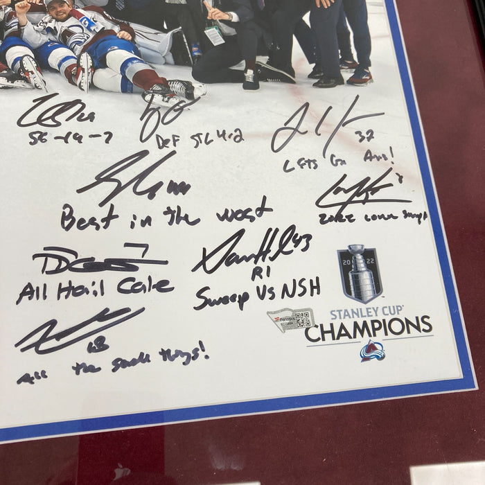 2022 Colorado Avalanche Stanley Cups Champs Team Signed 16x20 Photo Beckett COA
