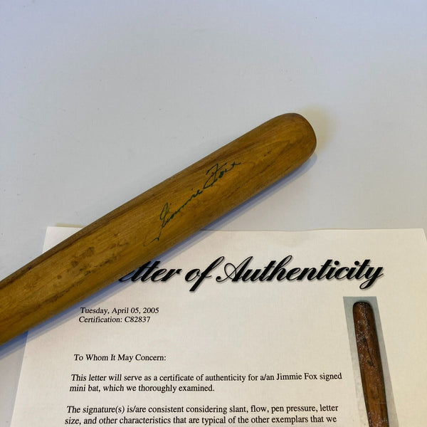 Beautiful Jimmie Foxx Signed Mini Baseball Bat PSA DNA COA