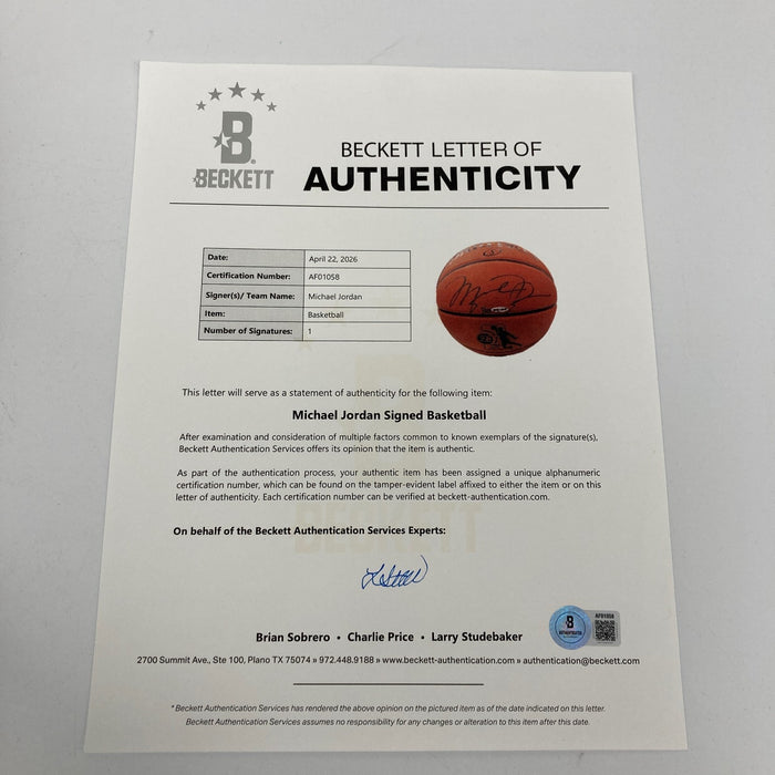 Michael Jordan Signed "1985 Rookie of the Year" Basketball UDA PSA & Beckett COA