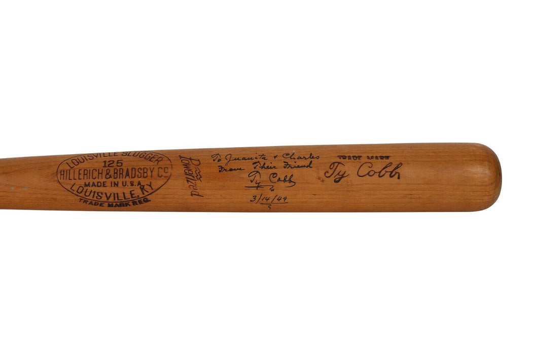 The Finest Ty Cobb Signed Baseball Bat Graded 10 GEM MINT From Babe Ruth PSA DNA