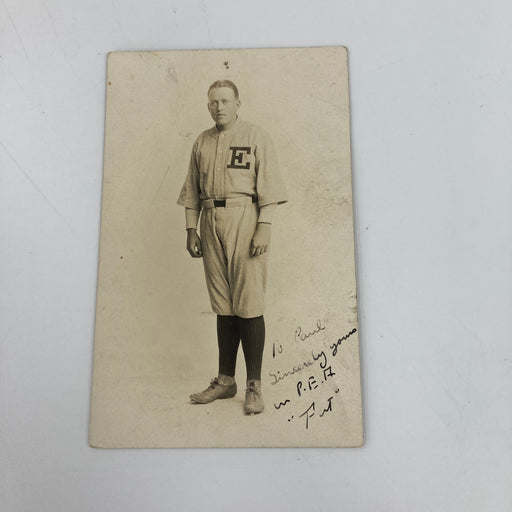 Early 1900's Signed Baseball Postcard Card Auto