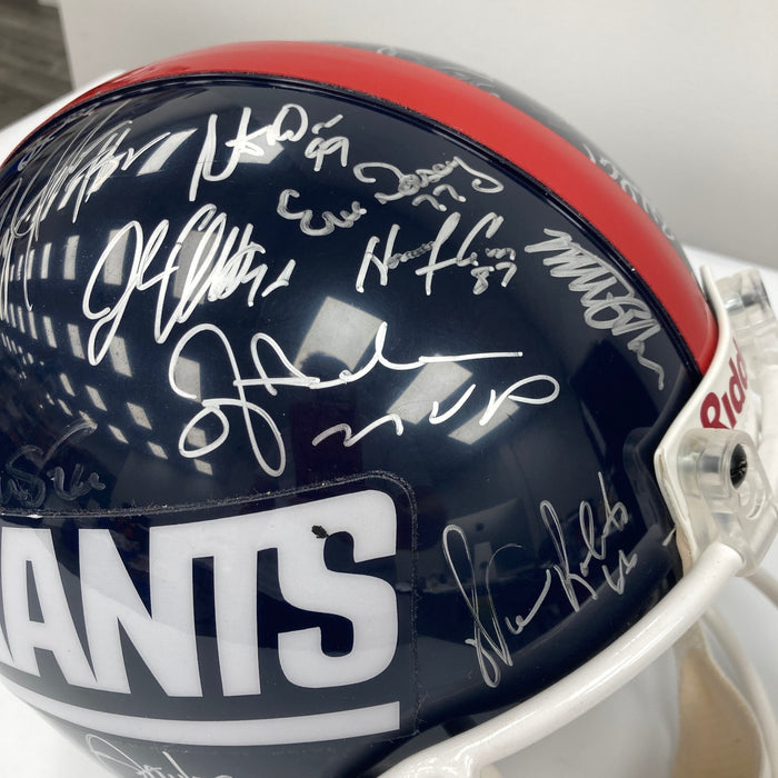 1990 New York Giants Super Bowl Champs Team Signed Full Size Helmet JSA Steiner