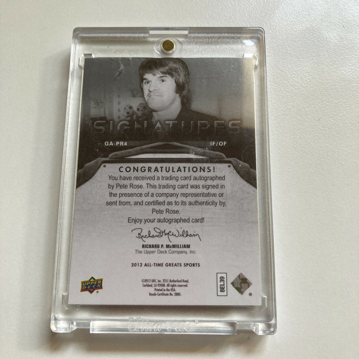 2012 Upper Deck All Time Greats Pete Rose Auto #4/15 Signed Baseball Card