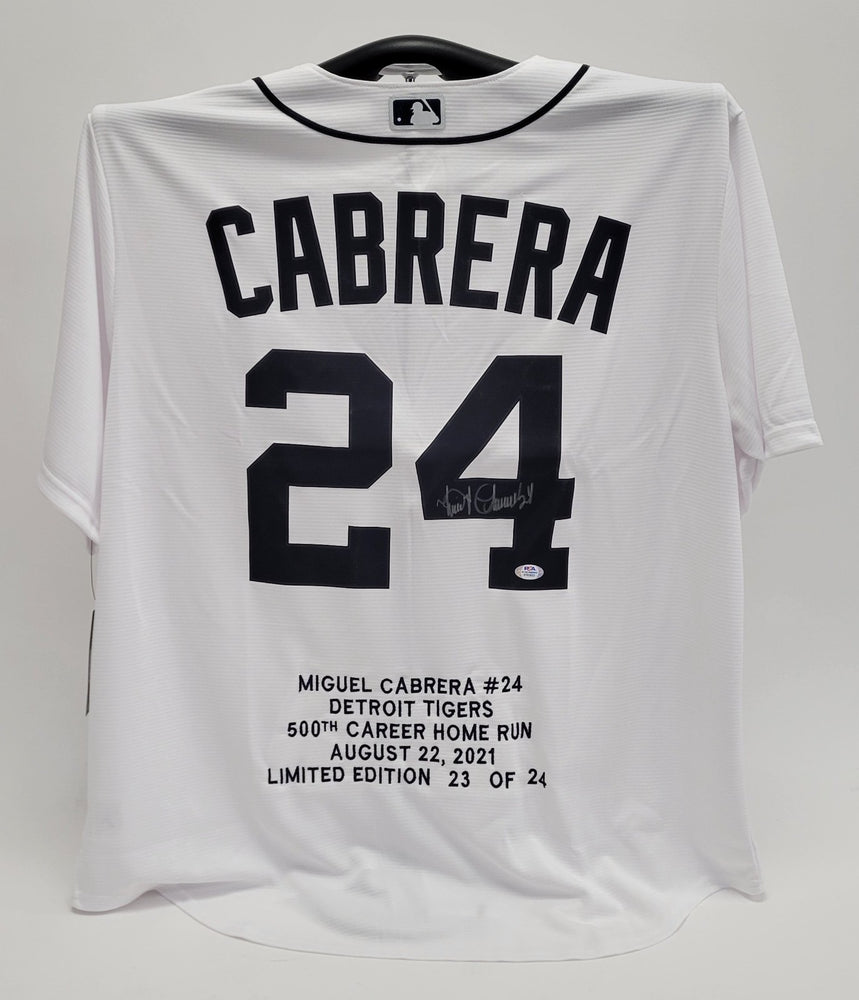 Miguel Cabrera Signed Detroit Tigers Signed STAT Jersey PSA DNA COA